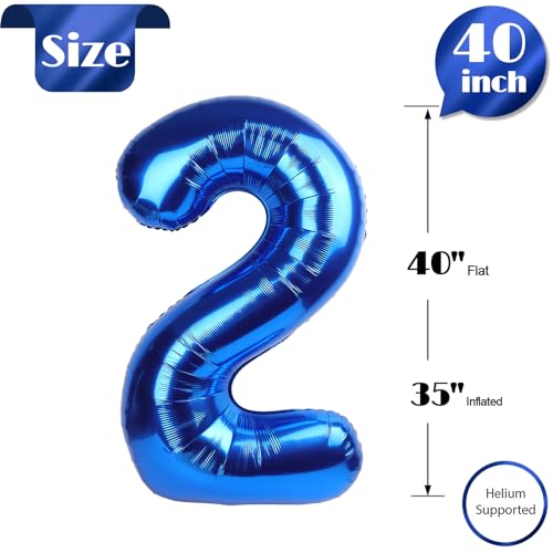 Blue Number 3 Balloon 40 Inch - 3 Balloon Number, 3rd Birthday Decorations