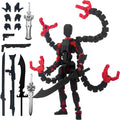 PkghoKids Assembly Completed T 3D Printed Dummy Robot 13 Action Figure Lucky Multi-Articular,Upgraded Tight Joints,Collectors Desktop Ornament Dynamic Modeling (Black Red, 5.5 Inch)