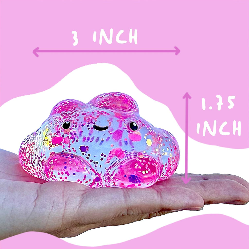 Premium Cloud Squishy Toy, Glow in the Dark Stress Ball, Odor-Free Slow Rise Crystal Clear, Non-Toxic, Easy to Clean, Durable, Gift-Ready, Children Safety Certificate & ASTM Certified 3+