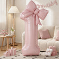 40 Inch Pink Number 1 with Bow Balloon for Girls 1st Birthday Decorations