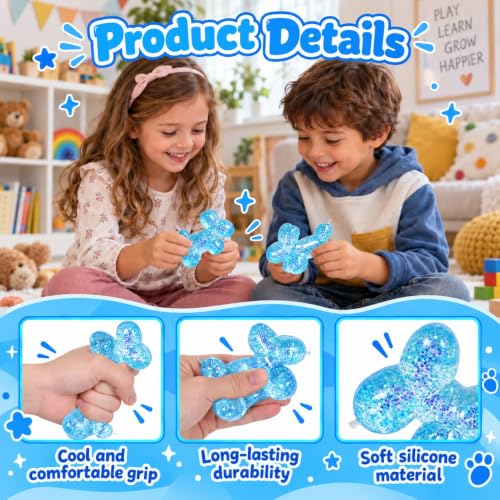 Graphinza Squeeze Toys – Balloon Dog Squishy Squeeze Toy (Blue1, 9cm)