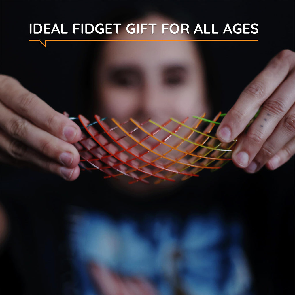 Morf Worm 3D Sensory Fidget Toys for Kids, Teens & Adults, Rainbow, Small | Quiet fidget toy for classroom, office & travel. Sensory toy for focus, stress & anxiety. Squish, stretch & bend!