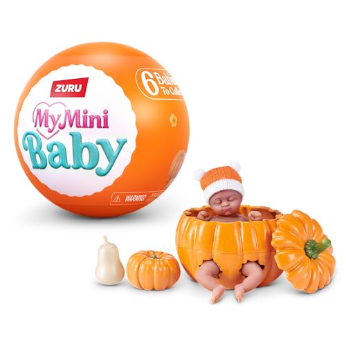 My Mini Pumpkin Patch Series 1 By ZURU | 1 of 6 limited-edition fall babies; ultra-realistic soft skin; cozy swaddle + themed accessory; collect all 6; ages 5+