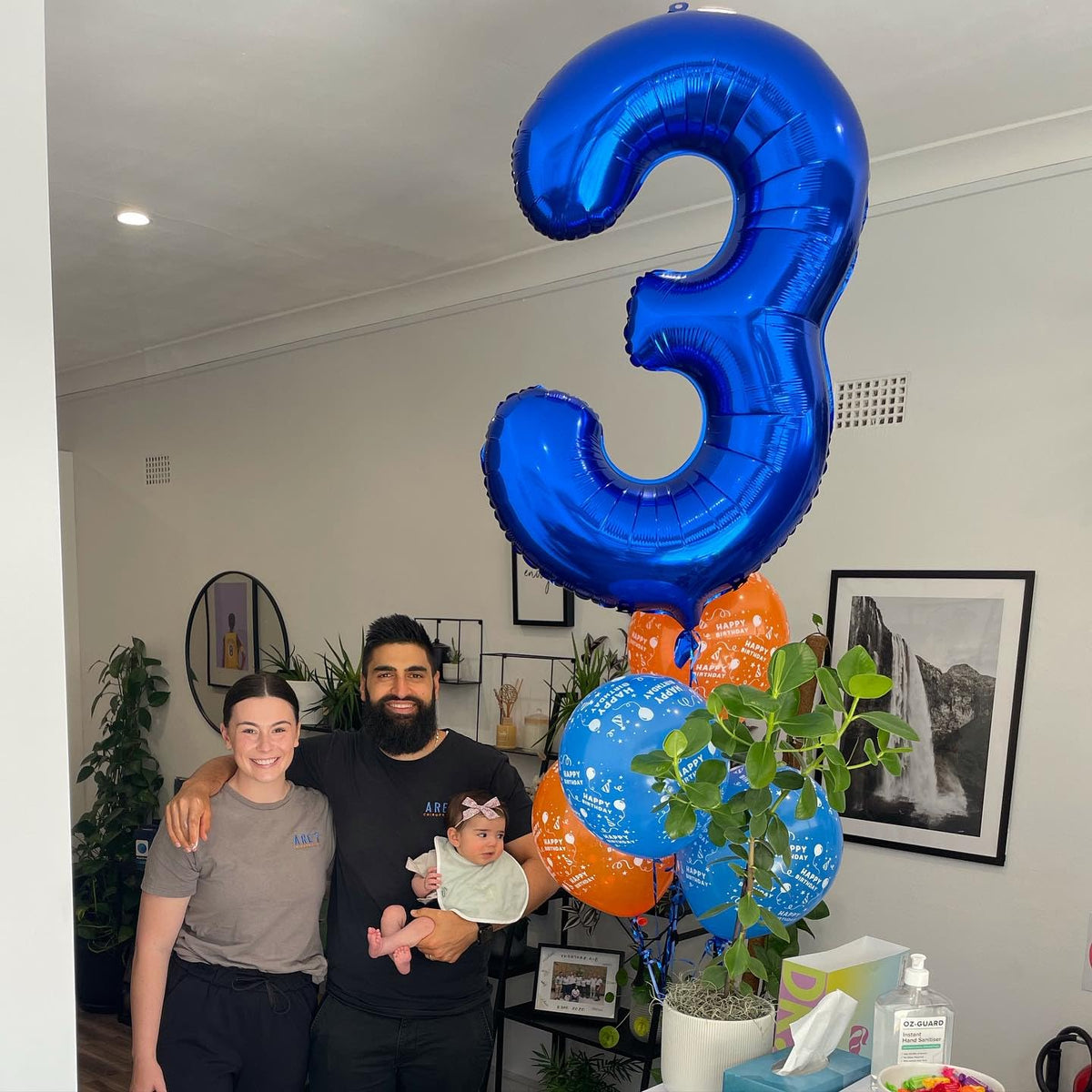Blue Number 3 Balloon 40 Inch - 3 Balloon Number, 3rd Birthday Decorations