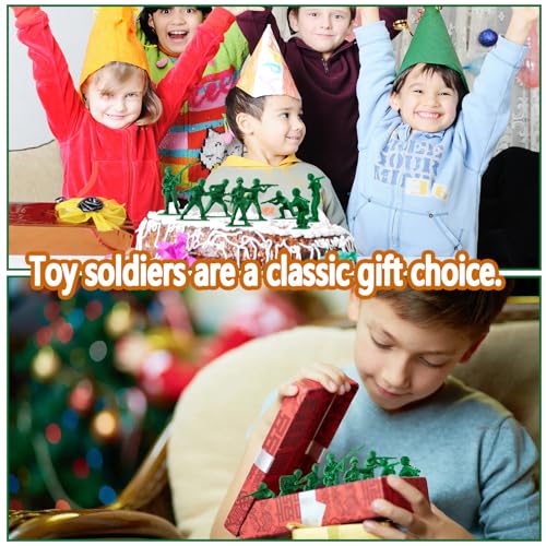 HAPTIME Toys for Boys, Toy Soldiers Set (50 pcs ) , Green Army Men Action Figures, Plastic Military Toys - Inspire Creative Play and Learning Adventures for Kids, Easter Egg Fillers