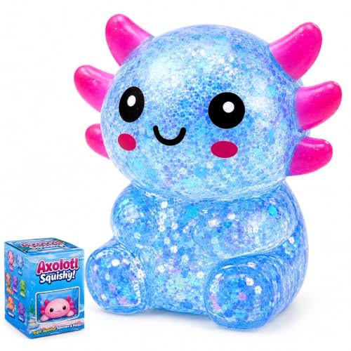 Tibberly Axolotl Squishy Stress Ball, Soft Slow Rising Sensory Toy | Cute soft axolotl squishy with a slow rising feel for squeezing, sensory play, relaxation, focus and everyday stress relief.