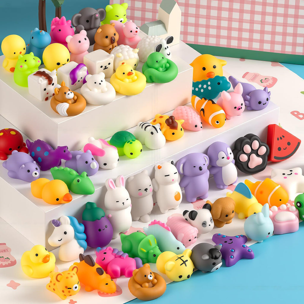 25 Pack Squishy Toys, Mini Mochi Squishies for Kids, Cute Squishy Toys, Soft Sensory Fidget Toys, Squishy Party Favors, Treasure Box Prizes & Classroom Rewards