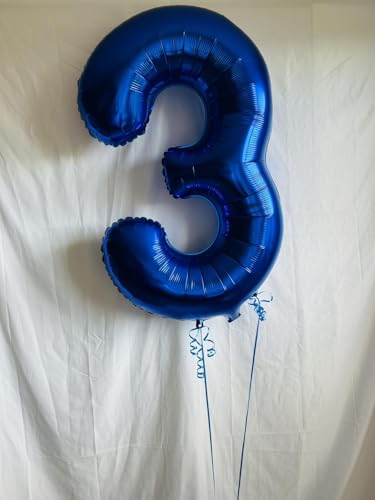 Blue Number 3 Balloon 40 Inch - 3 Balloon Number, 3rd Birthday Decorations