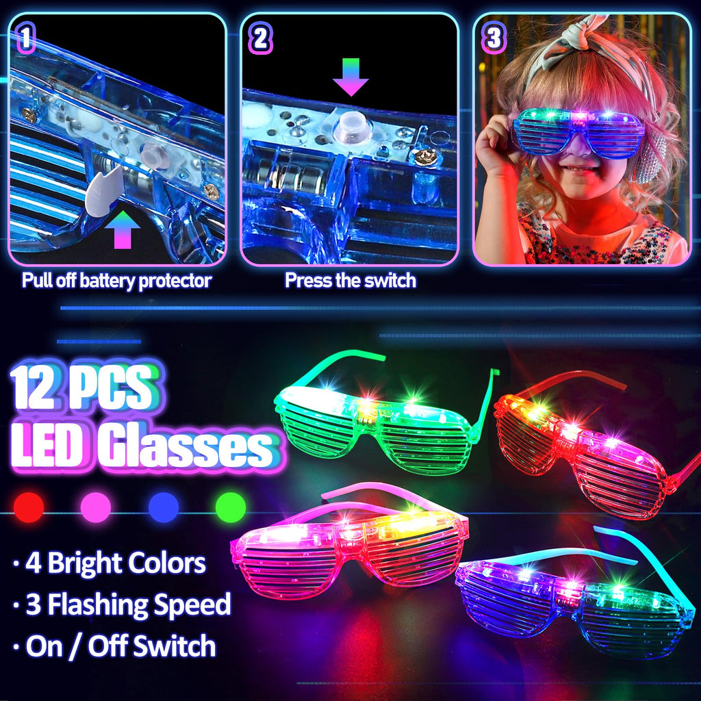 TSDATOWR 150Pcs Glow in the Dark Party Supplies for Kids and Adults