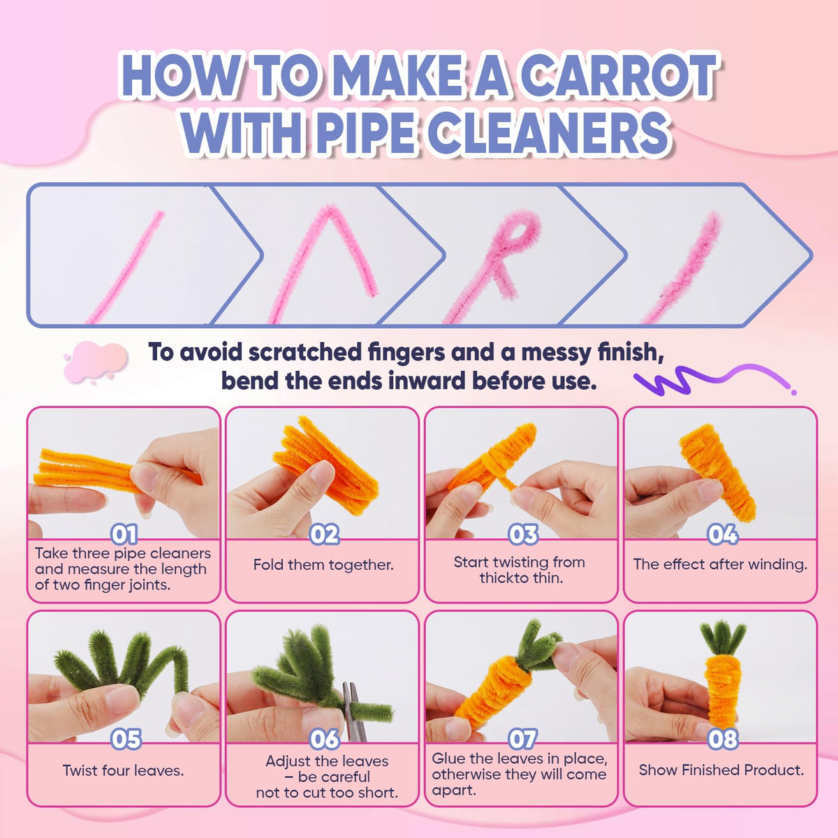 400 PCS Pipe Cleaners Bulk, 20 Colors Chenille Stems Pipe Cleaners Craft | Pipe Cleaners for Crafts, Flowers, Art Projects, DIY Room Decor, Christmas Decorations