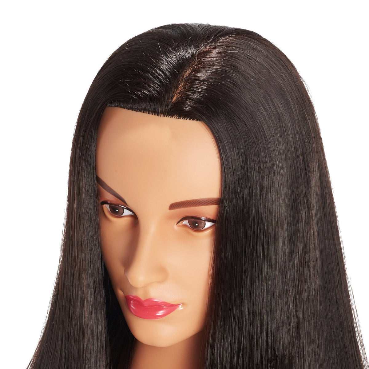 26"-28" Synthetic Fiber Hair Mannequin Head Styling Training Head Doll Head | Hairdresser Salon Beginner to Practice Braiding Cutting Training Head Kids Play Training Head Cosmetology Doll Head