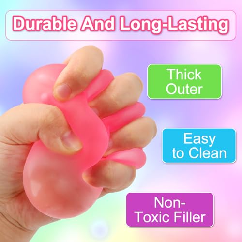 Siwarm 4 Pack Stress Cube Squishy Fidget Toys for Anxiety Stress Relief | Slow Rising Fidget Cube Squeeze Toys, Squishy Cube Filled with Thick Substance, Square Stress Balls for Adults Kids