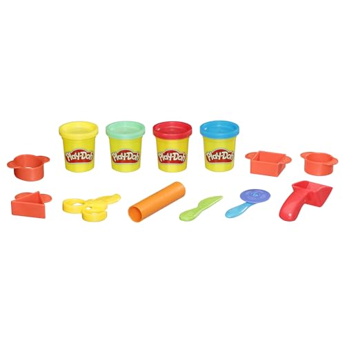 Play-Doh Starter Set 9-Piece Kit with Storage Tote & 4 Modeling Compound Cans, Ages 3+, Presentation May Vary