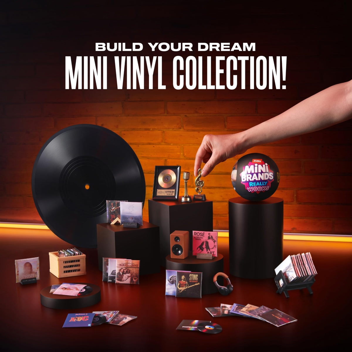Mini Brands Really Works Vinyl Capsule Series 1 (2 Pack) By ZURU | 8 playable mini vinyls spin & play, music accessories, trending artists, works on Mini Brands Vinyl Player, collector gift