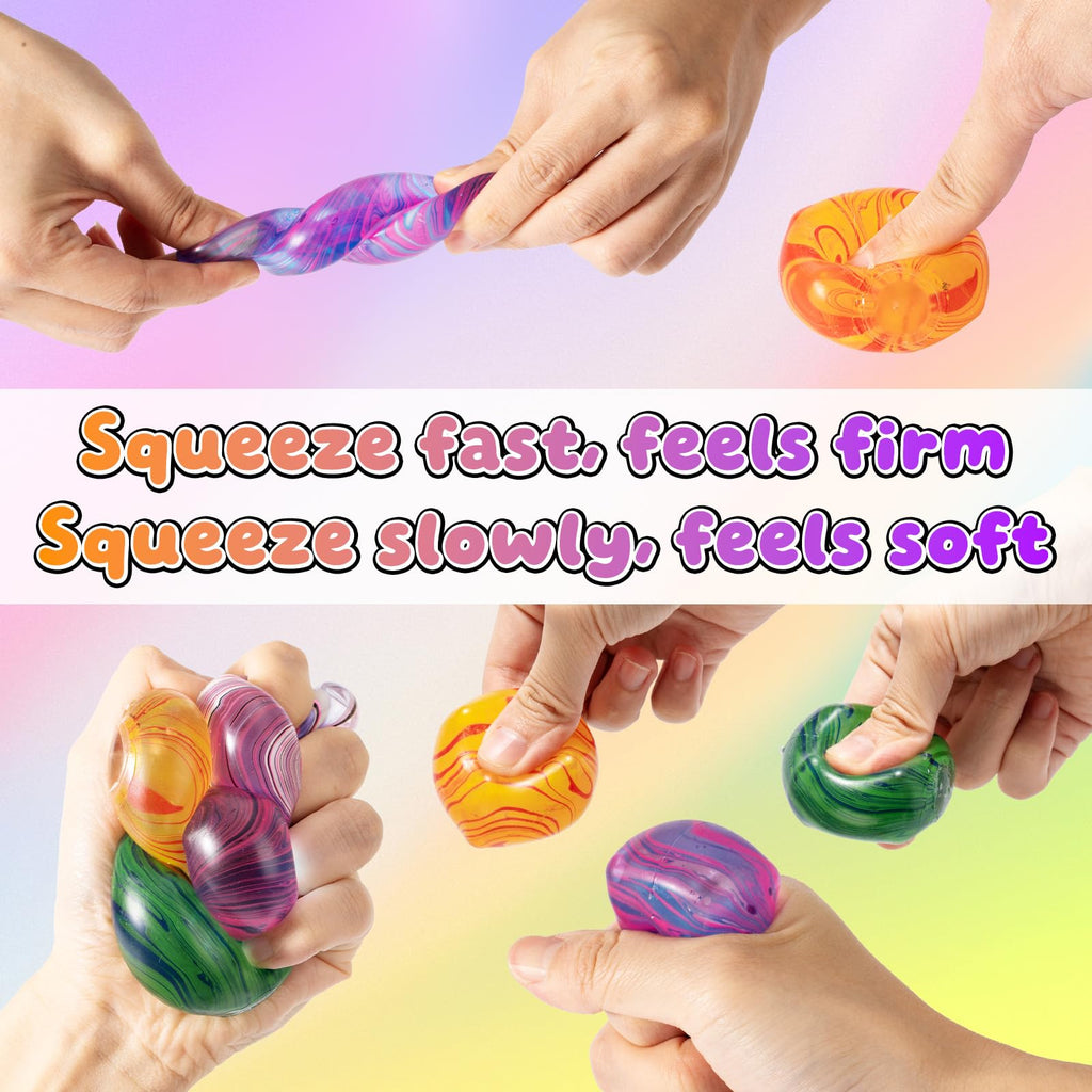 4 Pack Squishy Fidget Toys Stress Cube Bulk, Squishies Slow Rising Stress Balls for Adults Kids, Sensory Fidget Toys for Anxiety Relief, Small Squishy Toys for Classroom Prizes Party Favors