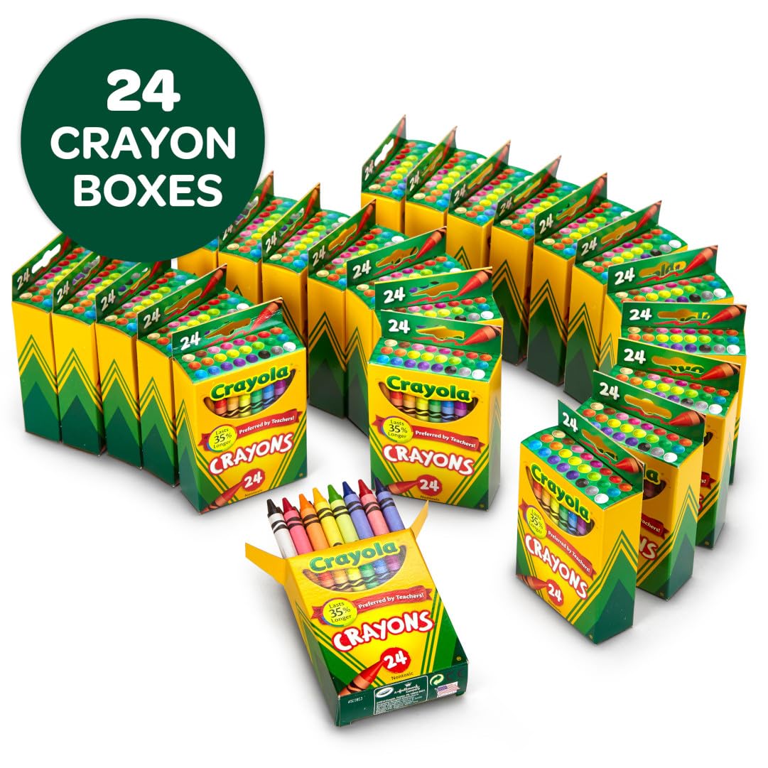Crayola Crayons Bulk (24 Packs), Teacher Classroom Must Haves & Essentials | School Supplies for Kids, Teacher Gifts, Ages 3+