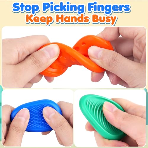 Fidget Toys Sensory Stone for Kids: 6 Pack Textured Soft Worry Stone for Autism Kids Calming - Fidget Stress Toys for Students Stress Relief - Small Prizes Stocking Stuffer