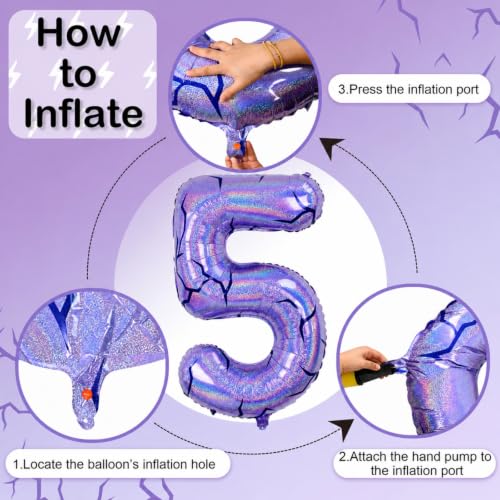 40'' Purple K-pop Number 5 Balloon for Girl 5th Birthday Party Decoration | Pastel Purple Number 5 Foil Balloon, Self Inflating, Girls Kid Birthday Party Anniversary Party K-pop Music Theme Party Decor