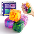 4 Pack Squishy Fidget Toys Stress Cube Bulk, Squishies Slow Rising Stress Balls for Adults Kids, Sensory Fidget Toys for Anxiety Relief, Small Squishy Toys for Classroom Prizes Party Favors