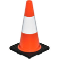 Global Industrial 18" Traffic Cone, Reflective, Black Base, 3 lbs (WB708146)