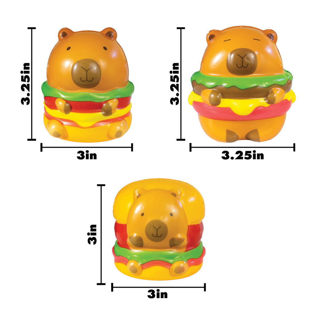 Cheeseburger Capybara Slow Rise Toys - 12 per bag