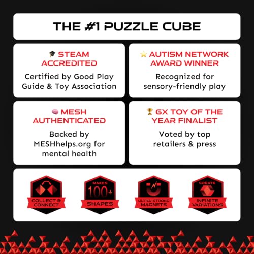 Shashibo DODECA Magnetic Puzzle Cube, Stress Relief Fidget Toy | 100+ Possible Shapes, Sensory Fidget Toy For Adults & Kids, Fun Shape Shifting Puzzle Box For All Ages