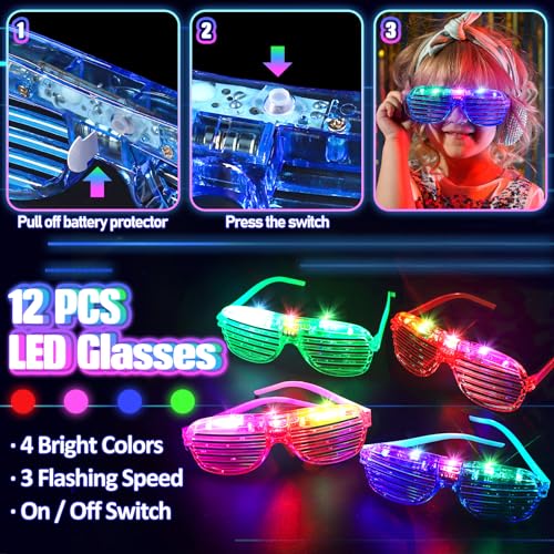 TSDATOWR 150Pcs Glow in the Dark Party Supplies for Kids and Adults