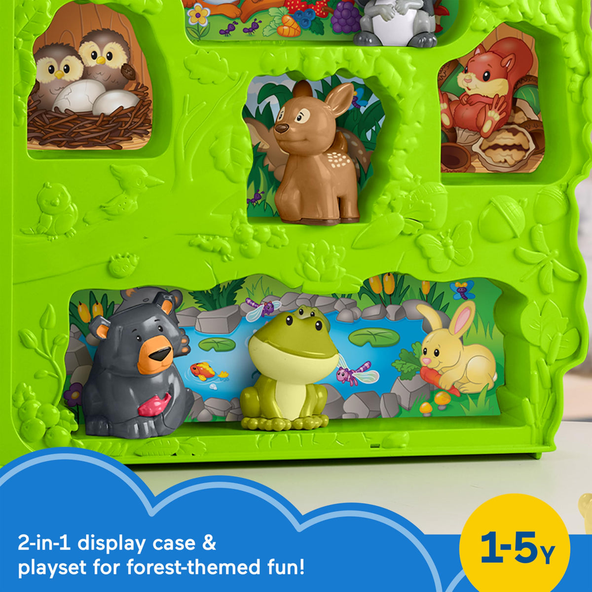 Fisher-Price Little People Forest Friends Carry Case | Tree Playset with 8 Animal Figures, Storytelling Pretend Play, Toddlers & Kids Ages 1+ Years