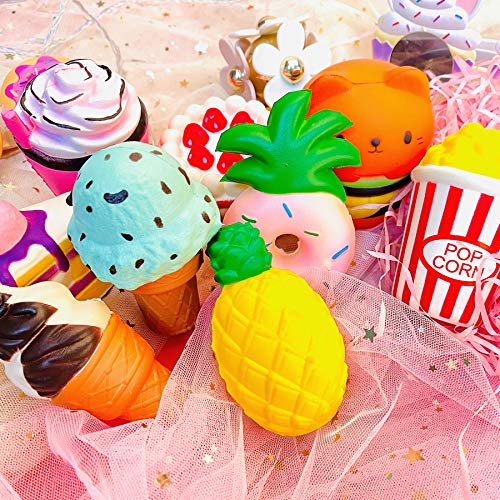 YOYI Slow Rising Squishy Toys, Jumbo Food Squishies Set | Soft Kawaii Food Designs with Fun Squeeze Texture, Perfect Stress Relief Fidget Toys for Boys, Girls and Squishy Collectors