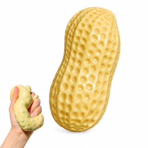 Crunchy Peanut Squishies ASMR Toy, Bead Filled Realistic Bar Stress Ball | Soft Sensory Play Moldable Squishies body is easy to press, stretch, and reshape for relaxing hands-on play