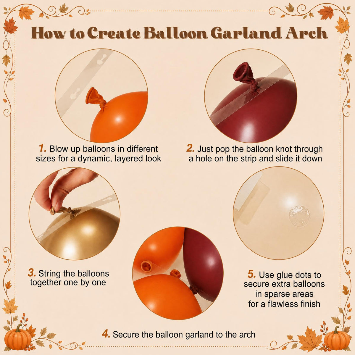 Burgundy Fall Balloon Arch Kit for Autumn Thanksgiving Party Decorations | 124Pcs Burnt Orange Burgundy Gold Nude Balloons, Harvest Baby Shower Wedding Birtday Party Decorations, 124Pcs