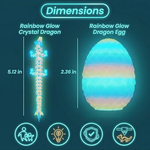 VivaNova 12 Pack 3D Printed Dragon Eggs with 12 Articulated 5-Inch Dragons