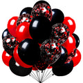 Firomi Red and Black Latex Balloons 12 Inch 70 pack Set (with 2 Ribbons) | Black and Red Confetti Balloons for Birthday Wedding Party