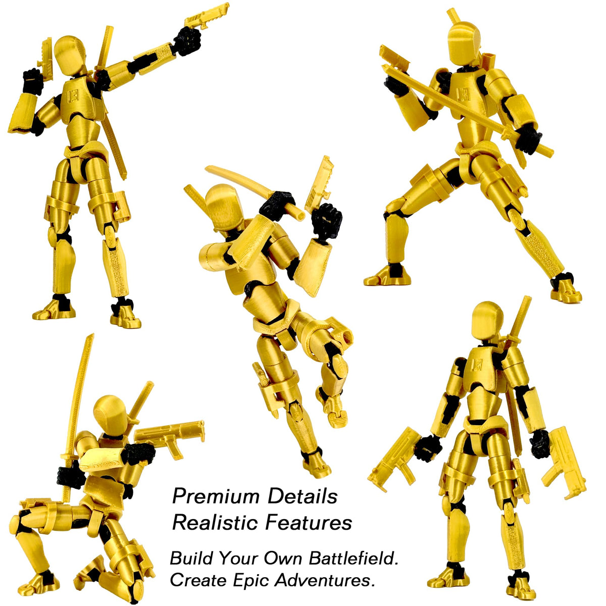 Gatling Gun Titan 13 Action Figure Set【Assembled】, Robot T Action Figure 3D Printed Dummy 13 Action Fidget Toys Figure Articulated, Lucky 13 for Collectors Desktop Decorations (Purple Blue)