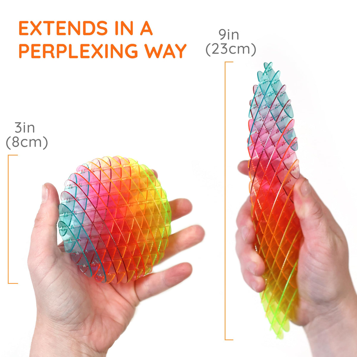 Morf Worm 3D Sensory Fidget Toys for Kids, Teens & Adults, Rainbow, Small | Quiet fidget toy for classroom, office & travel. Sensory toy for focus, stress & anxiety. Squish, stretch & bend!
