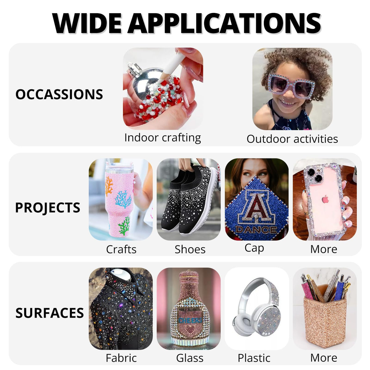 35000Pcs Black Rhinestones for Bedazzling, Flatback Bedazzle Gems Crystal | 2,3,4,5,6mm Flat Back Resin Diamond Rinestones Bedazzler Kit Jewels with 3Pcs b7000 Glue for Dress Crafting Clothing Shoes