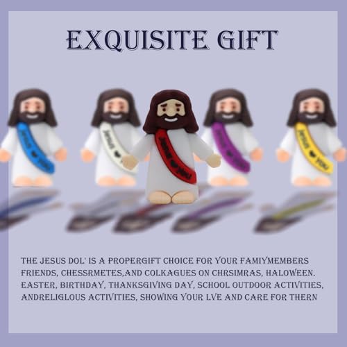 AKFAHOIF 20PCS Little Jesus Figures, Mini Jesus Figurines in Bulk, Multicolor Tiny Jesus Figures, Miniature Figurines to Hide and Seek Religious Gifts for Easter Egg Stuffers