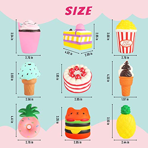 YOYI Slow Rising Squishy Toys, Jumbo Food Squishies Set | Soft Kawaii Food Designs with Fun Squeeze Texture, Perfect Stress Relief Fidget Toys for Boys, Girls and Squishy Collectors