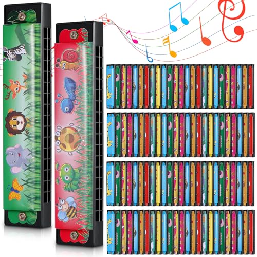 50 Pcs Harmonica for Kids 16 Holes Harmonicas Musical Instrument Toy