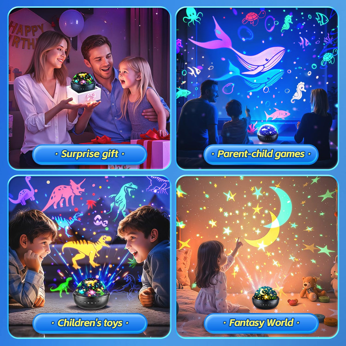Staryou Dinosaur Toys, Remote+ 3Films+ 93Effects Dinosaur Toys for Kids 3-5 | for kids 2-4 & 3-5 & 5-7, birthday gift for boys ages 2-7, 3 timer+5 brightness, soothing bedtime light, kids bedroom decor