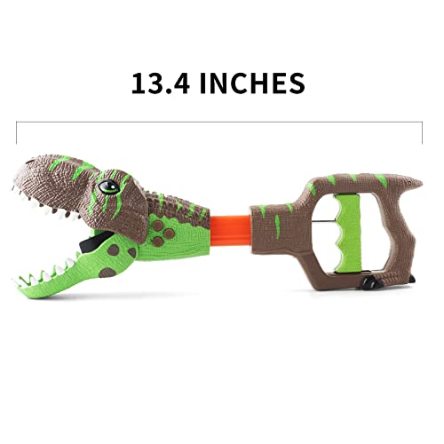 DINOBROS Dinosaur Chomper Toys for Kids with 3 Roar Sounds and Light Jurassic Dinosaurs Grabber Claw T-Rex Reacher Robot Hand Pincher Dino Snapper