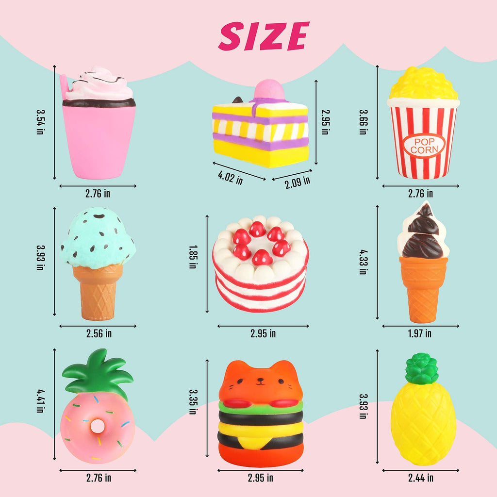 YOYI Slow Rising Squishy Toys, Jumbo Food Squishies Set | Soft Kawaii Food Designs with Fun Squeeze Texture, Perfect Stress Relief Fidget Toys for Boys, Girls and Squishy Collectors