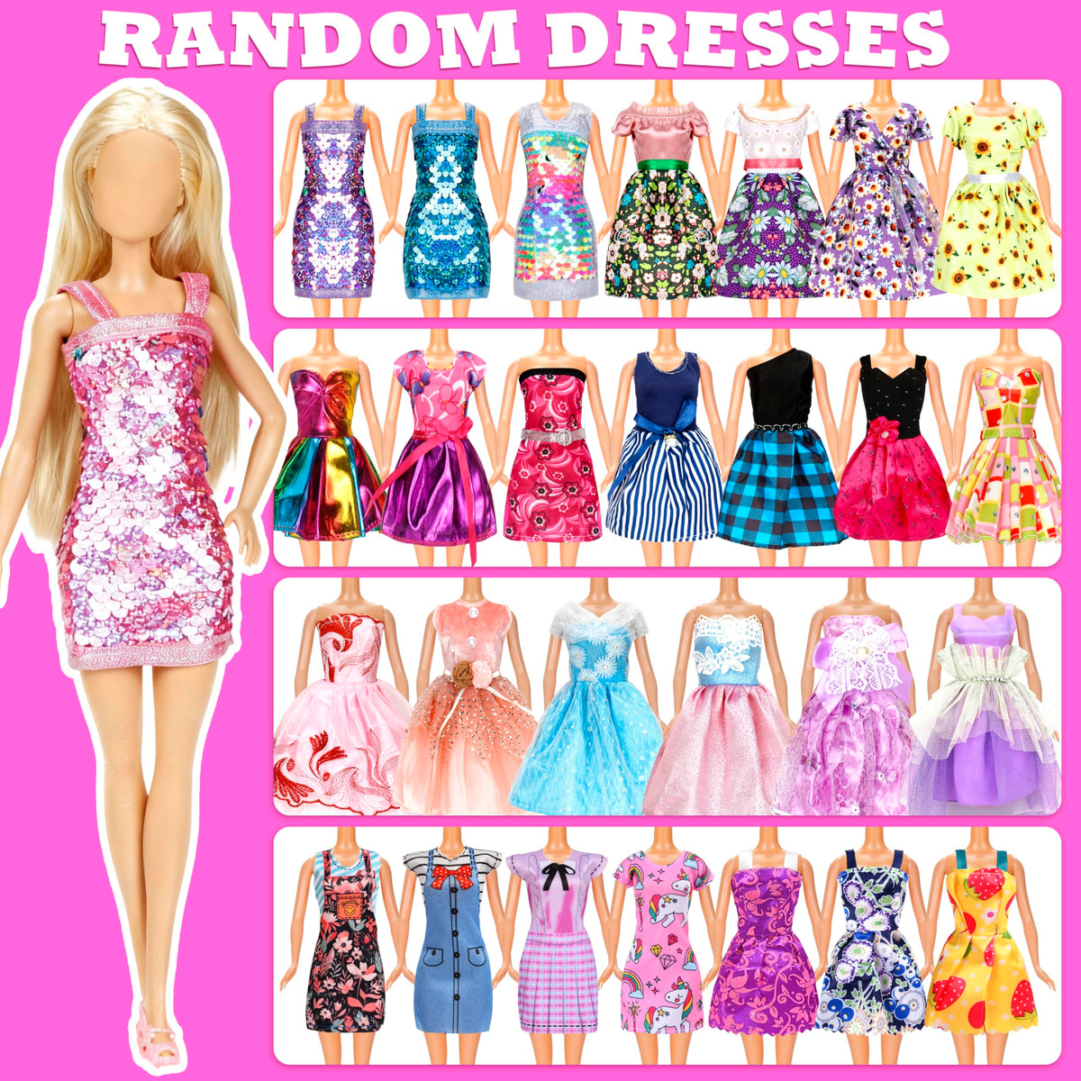 138 Pcs Doll Clothes and Accessories, 5 Wedding Gowns 9 Fashion Dresses 3 Tops 3 Pants 3 Bikini Swimsuits 20 Shoes for 11.5 inch Doll Christmas Stocking Stuffers Girls Gift Age 5-7 8-10