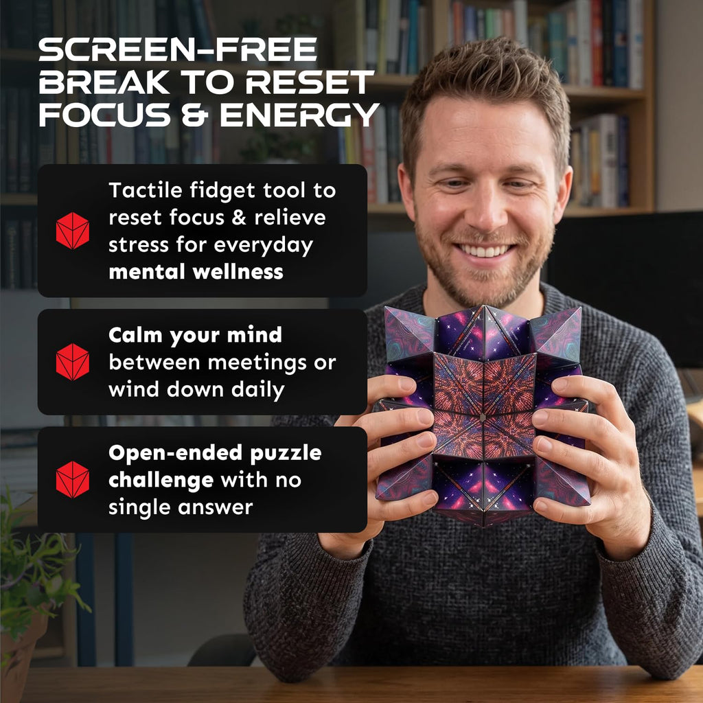 Shashibo DODECA Magnetic Puzzle Cube, Stress Relief Fidget Toy | 100+ Possible Shapes, Sensory Fidget Toy For Adults & Kids, Fun Shape Shifting Puzzle Box For All Ages