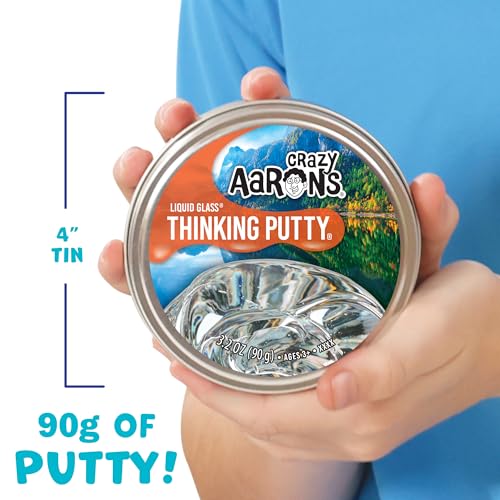 Crazy Aaron's Thinking Putty - Liquid Glass - See-Through Putty for Kids and Adults in a 4" Tin - Creative and Endless Fun, Stress Relief Therapy Toys, Never Dries Out - Made in USA