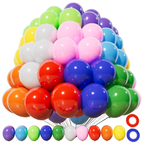 200pcs Balloons 5 Inch Assorted Colors, Small Mini Rainbow Latex Balloons for Party Birthday Baby Shower Anniversary Festival Arch Garland Decoration
