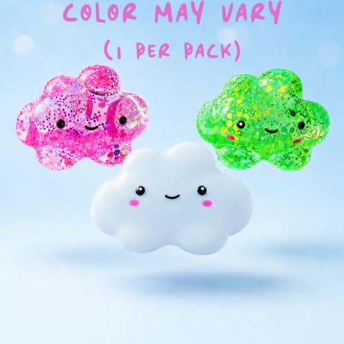 Premium Cloud Squishy Toy, Glow in the Dark Stress Ball, Odor-Free Slow Rise Crystal Clear, Non-Toxic, Easy to Clean, Durable, Gift-Ready, Children Safety Certificate & ASTM Certified 3+