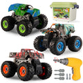 Trovogil Take Apart Monster Truck Toys for Kids 3 4 5 6 7 8 Year Old Boys, STEM Educational Building Toys with Electric Drill & Storage Box Gift Birthday Christmas for Boys Girls Kids Toddlers