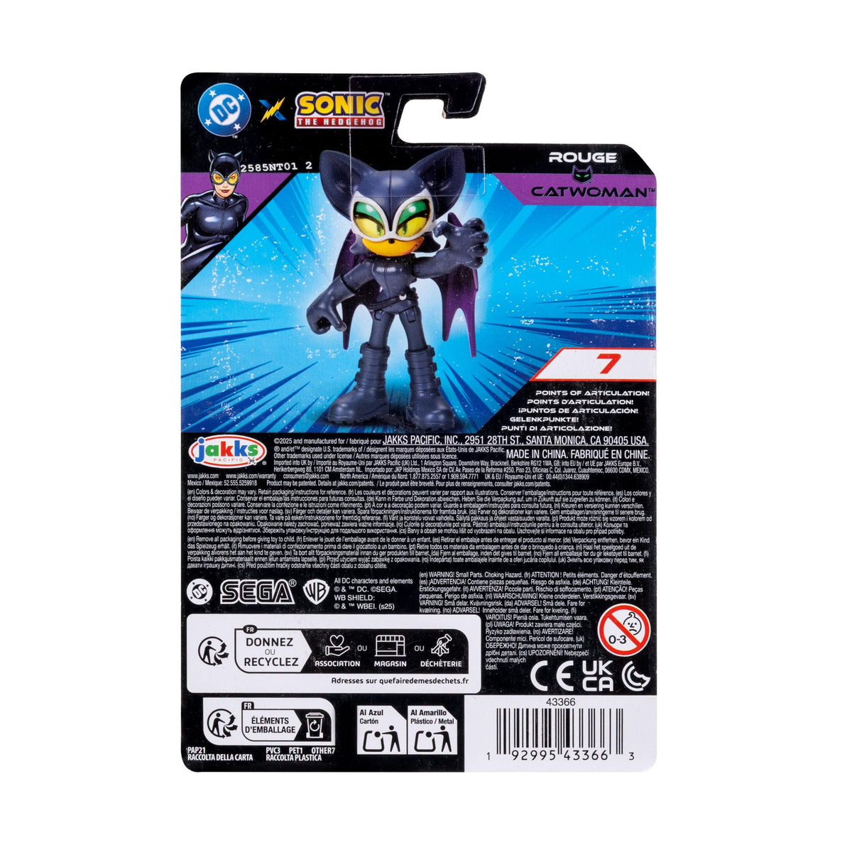 DC X Sonic Collectable 2.5 Inch Scale Action Figures Knuckles Silver Rouge Dr. Eggman Featuring Multiple Points of Articulation for Action-Packed Posing