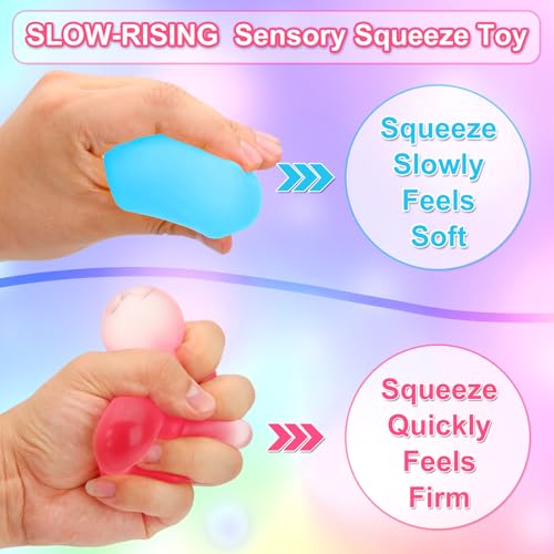 Siwarm 4 Pack Stress Cube Squishy Fidget Toys for Anxiety Stress Relief | Slow Rising Fidget Cube Squeeze Toys, Squishy Cube Filled with Thick Substance, Square Stress Balls for Adults Kids